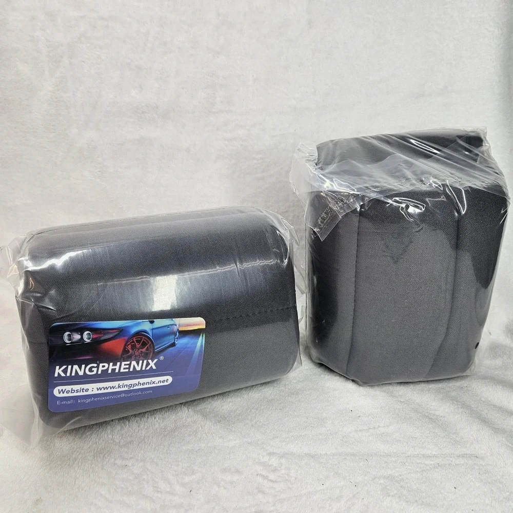 Kingphenix Memory Foam Car Seat Cushion & Lumbar Back Support Pillow Gray